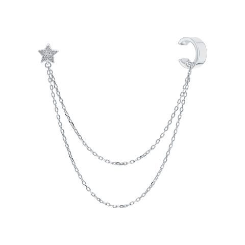 1 Piece IG Style Elegant Lady Star Inlay Sterling Silver Zircon Earrings