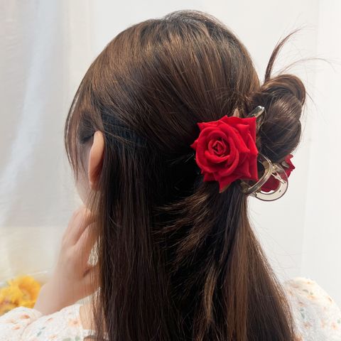 Women's Lady Classic Style Flower Cloth Hair Claws