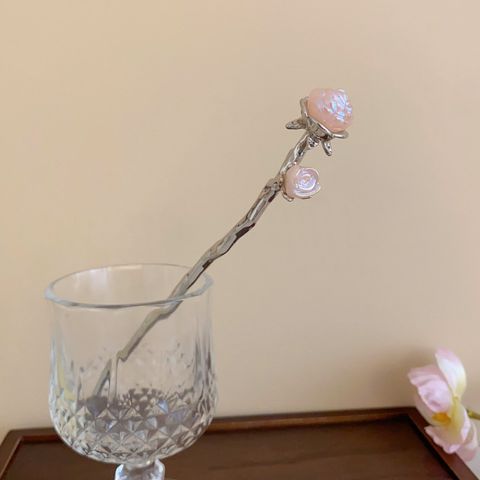 Women's Chinoiserie Flower Butterfly Metal Hairpin