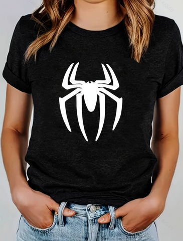 Women's T-shirt Short Sleeve T-Shirts Round Casual Spider