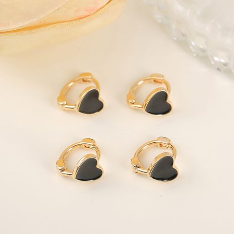 1 Pair 11 * 11mm Copper 18K Gold Plated Heart Shape Polished Ear Clip