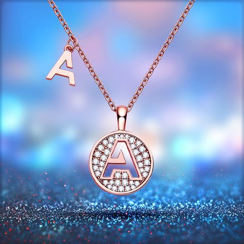 Sterling Silver IG Style Elegant Modern Style Inlay Letter Moissanite Pendant Necklace