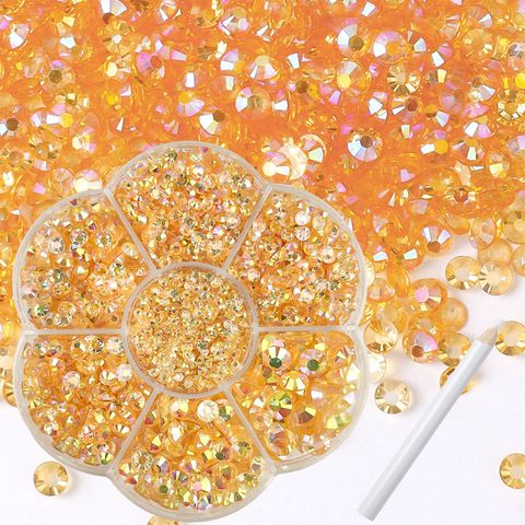 Simple Style Solid Color Resin Nail Decoration Accessories 1 Box
