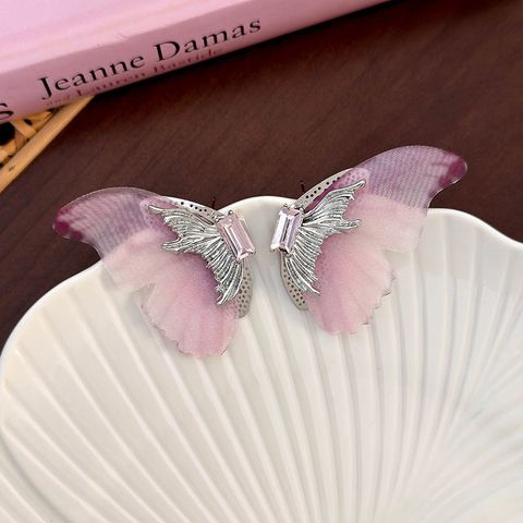 Casual Elegant Butterfly Alloy Cloth Plating Women's Ear Cuffs Ear Studs 1 Pair