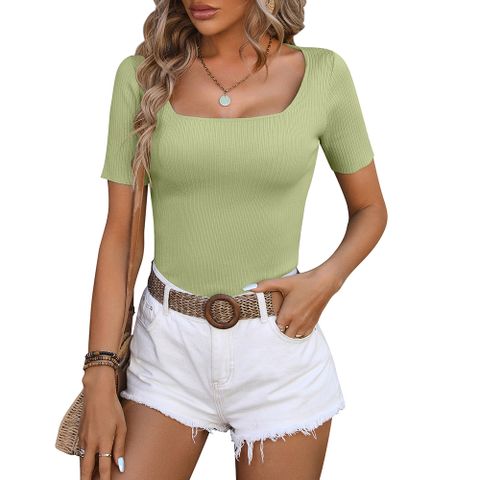 Women's T-shirt Short Sleeve T-Shirts Streetwear Solid Color
