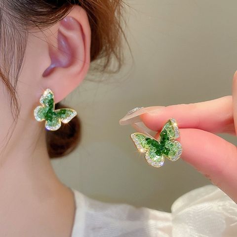 1 Pair Sweet Flower Plating Alloy Ear Studs
