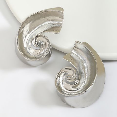 1 Pair Hip-Hop Classic Style Conch Polishing Stoving Varnish Plating Alloy Ear Studs