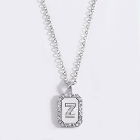 Simple Style Classic Style Letter Alloy Inlay Rhinestones Women's Pendant Necklace