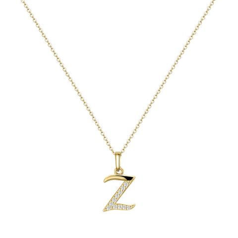 Copper 14K Gold Plated Simple Style Classic Style Plating Letter Pendant Necklace