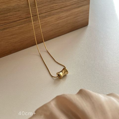 Elegant Simple Style Heart Shape Bamboo 304 Stainless Steel Plating Pendant Necklace 1 Piece