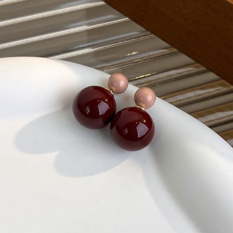 Simple Style Round Resin Women's Ear Studs 1 Pair