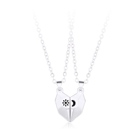 Fashion Heart Shape Alloy Plating Unisex Pendant Necklace 1 Set