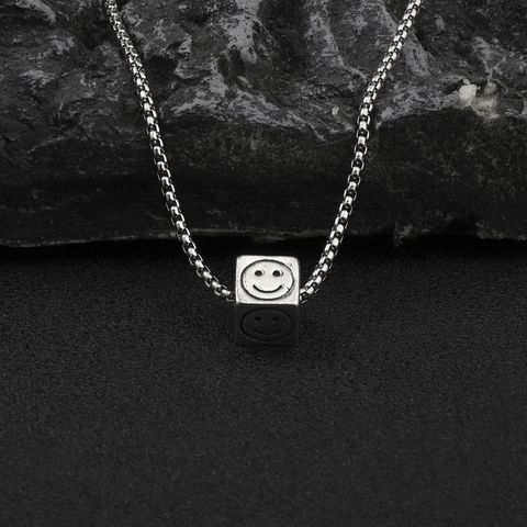 Wholesale Jewelry Hip-Hop Smiley Face Zinc Alloy 201 Stainless Steel Necklace