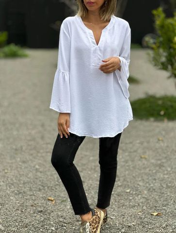 Women's Blouse Long Sleeve Blouses Simple Style Solid Color