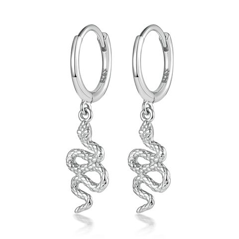 1 Pair Simple Style Roman Style British Style Snake Sterling Silver White Gold Plated Gold Plated Drop Earrings