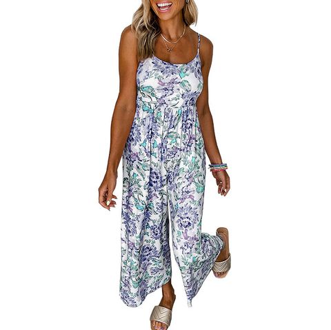 Women's Holiday Daily Vacation Ditsy Floral Ankle-Length Printing Jumpsuits