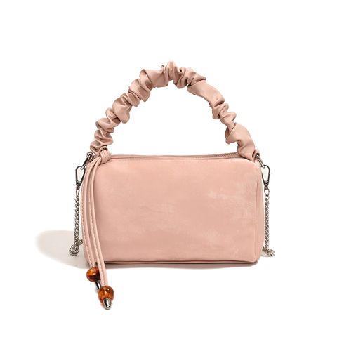 Women's Medium Pu Leather Solid Color Classic Style Streetwear Square Zipper Crossbody Bag