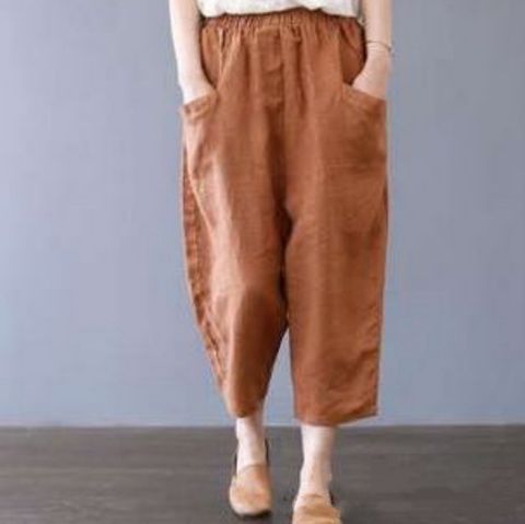 Women's Daily Simple Style Solid Color Ankle-Length Casual Pants Wide Leg Pants