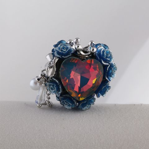 1 Piece Artificial Crystal Heart Shape Jewelry Buckle Cute