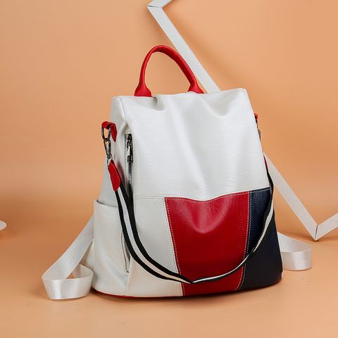 Waterproof 19 Inch Color Block Street Women's Backpack