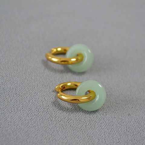 Elegant Simple Style Geometric Synthetics Brass Women's Drop Earrings 1 Pair