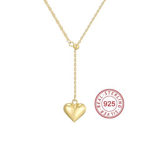 Sterling Silver 14K Gold Plated IG Style Shiny Inlay Star Heart Shape Shell Zircon Pendant Necklace