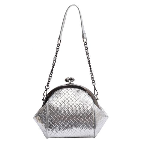 Women's All Seasons Pu Leather Lingge Elegant Lock Clasp Dome Bag