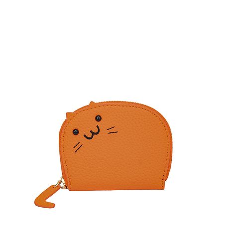 Women's Cat Pu Leather Zipper Wallets