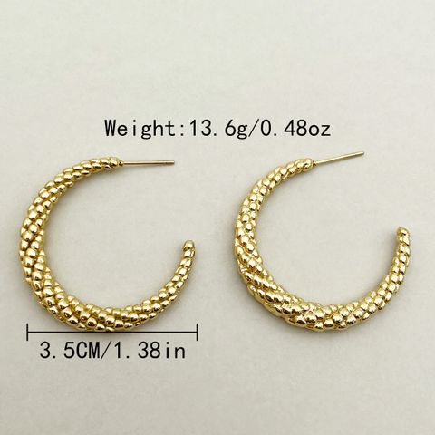 1 Pair Cute Modern Style C Shape Round Sector Patchwork Plating Three-dimensional 304 Stainless Steel Gold Plated Earrings