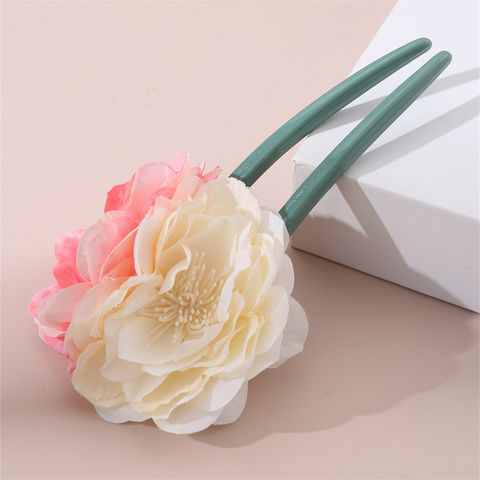 Women's Sweet Pastoral Flower Plastic Hairpin