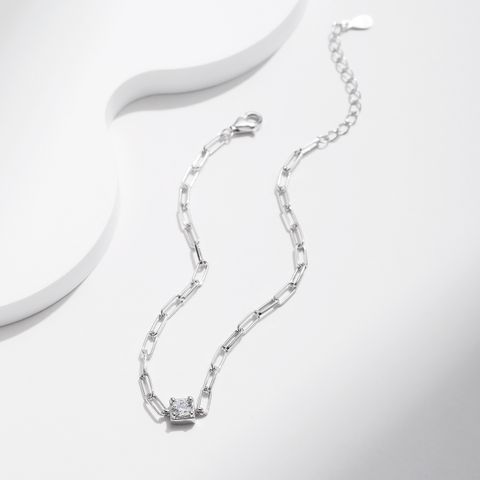 Sterling Silber Versilbert Elegant Einfacher Stil Klassischer Stil Inlay Quadrat Moissanit Armbänder