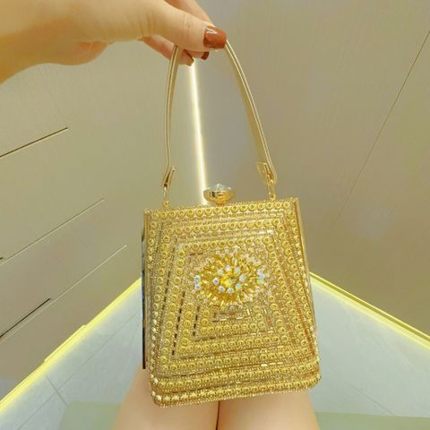Gold White Red Pu Leather Solid Color Evening Bags