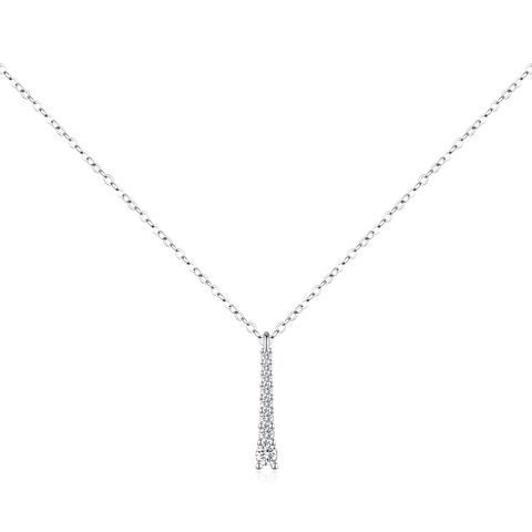 Sterling Silver Silver Plated Elegant Simple Style Plating Inlay Water Droplets Moissanite Pendant Necklace