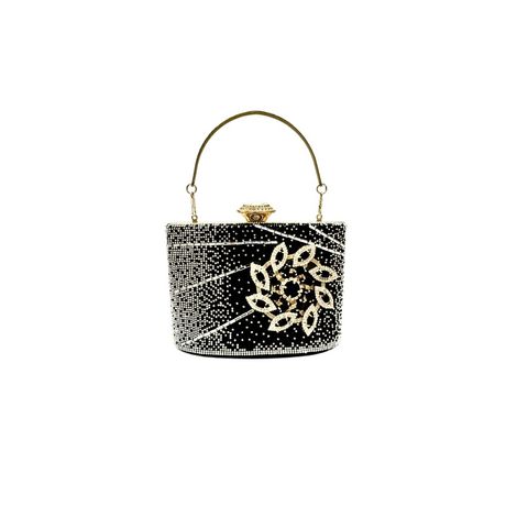Silver Gold Black Polyester Solid Color Square Evening Bags