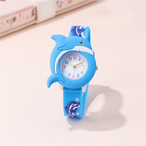 Cute Simple Style Dolphin Buckle Quartz Kids Watches