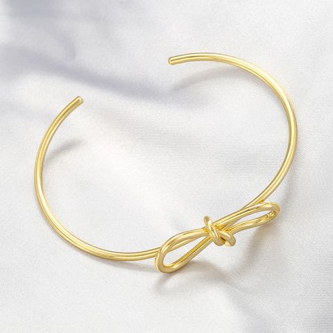 Copper 18K Gold Plated Casual Simple Style Plating Infinity Bangle