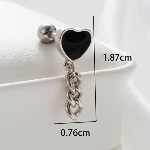 1 Piece Sweet Simple Style Heart Shape Flower Snowflake Inlay Copper Zircon Ear Studs Cartilage Earrings