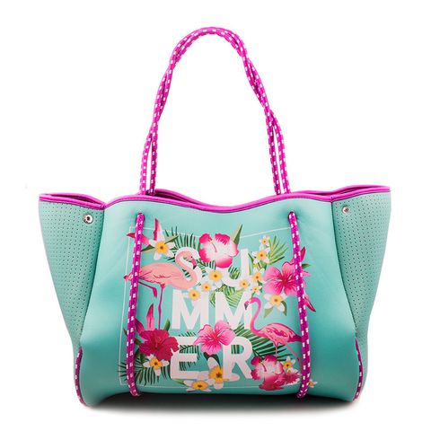 Women's Medium Polyester Flamingo Streetwear Square Open Handbag