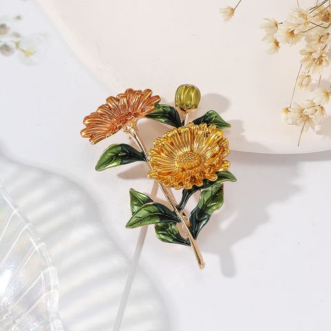 Lady Flower Alloy Enamel Women's Brooches