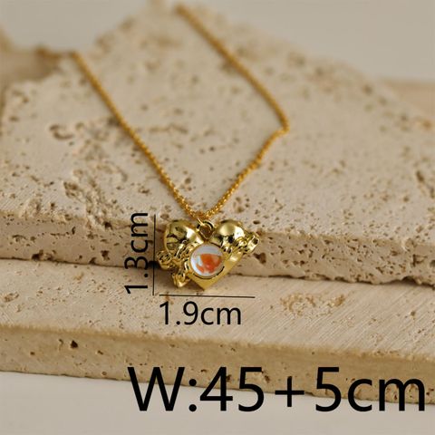 Wholesale Jewelry Y2K Bow Knot Star Heart Shape Alloy Copper 18K Gold Plated Chain Pendant Necklace