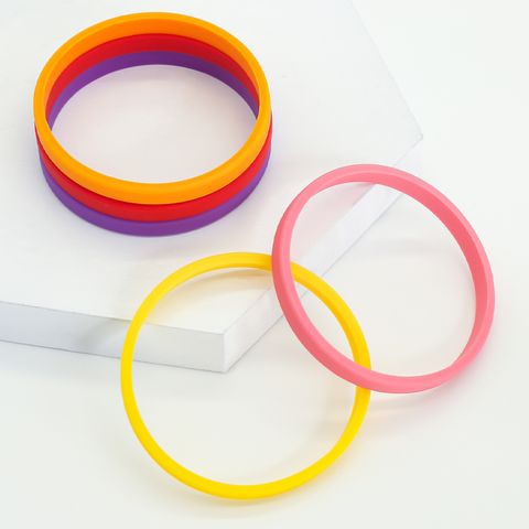 Simple Style Solid Color Silica Gel Wholesale Wristband