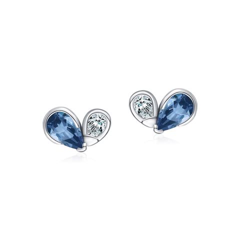 1 Pair Sweet Simple Style Heart Shape Plating Inlay Sterling Silver Zircon Silver Plated Ear Studs