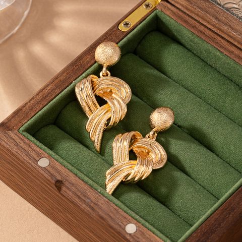 1 Pair Glam Retro Knot Plating Alloy 14K Gold Plated Drop Earrings