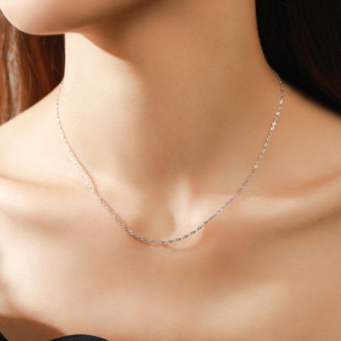 Sterling Silver Silver Plated Simple Style Classic Style Plating Solid Color Choker