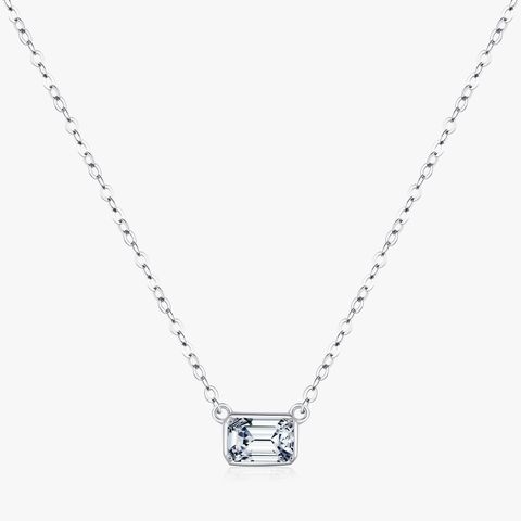 Sterling Silver Silver Plated Simple Style Classic Style Plating Inlay Solid Color Zircon Pendant Necklace