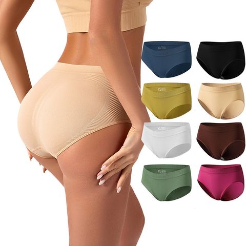 Solid Color Seamless Breathable Low Waist Panties