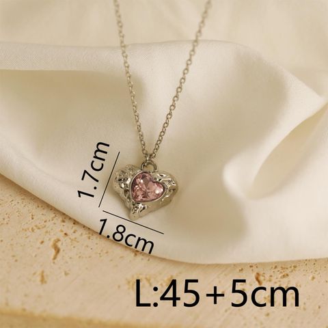 Wholesale Jewelry Y2K IG Style Bow Knot Heart Shape Alloy Copper 18K Gold Plated Pendant Necklace