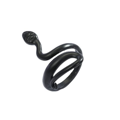Punk Personality Black Frosted Snake Ring Opening Adjustable Curved Snake Animal Ring Cross-border Jewelry