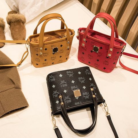 Vintage Style Color Block Square Zipper Shoulder Bag Handbag