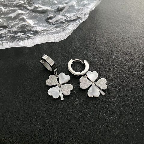 1 Piece Ins Style Four Leaf Clover Titanium Steel Plating Necklace